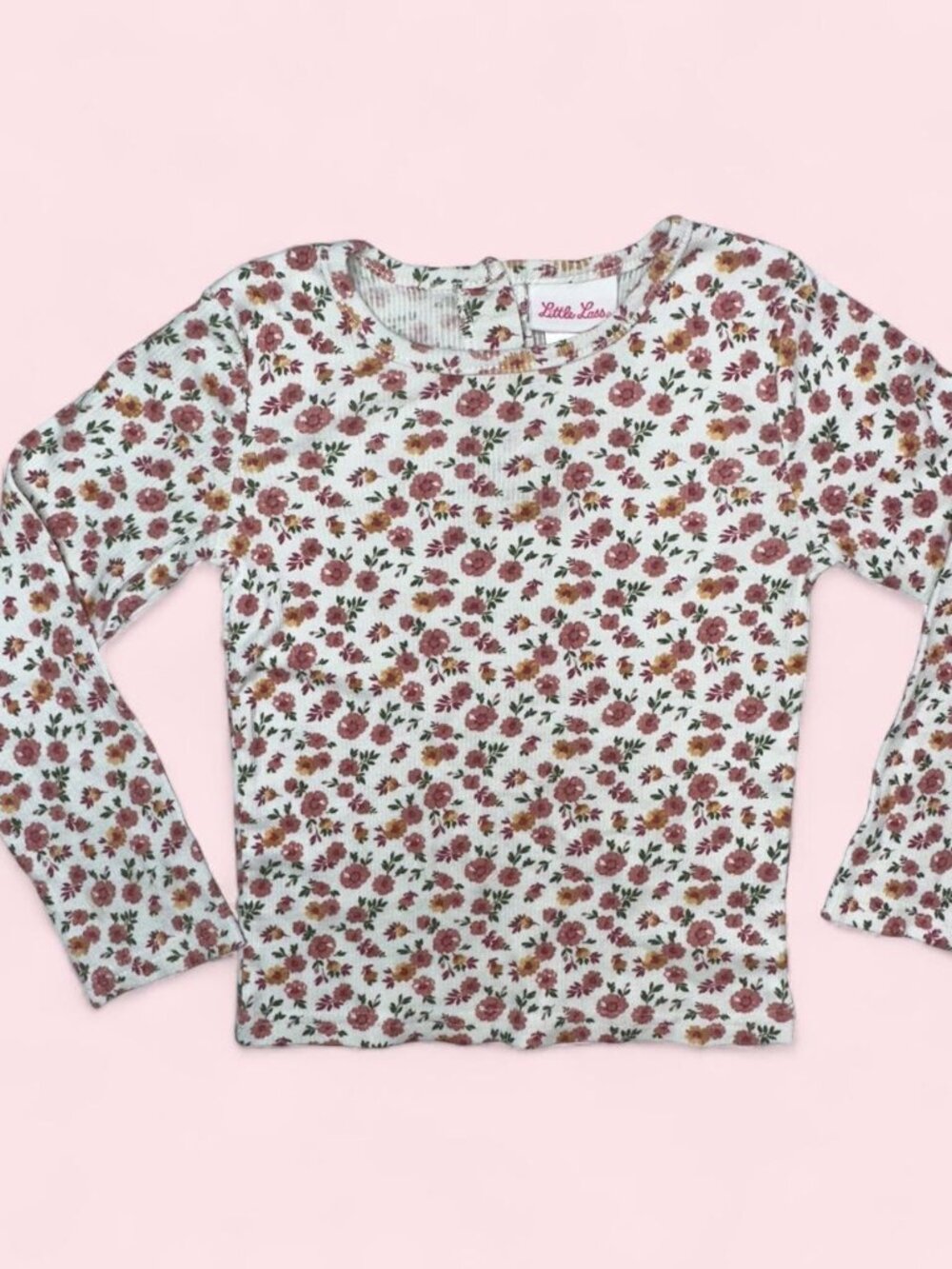 Little Lass girls floral long sleeve shirt size 5T